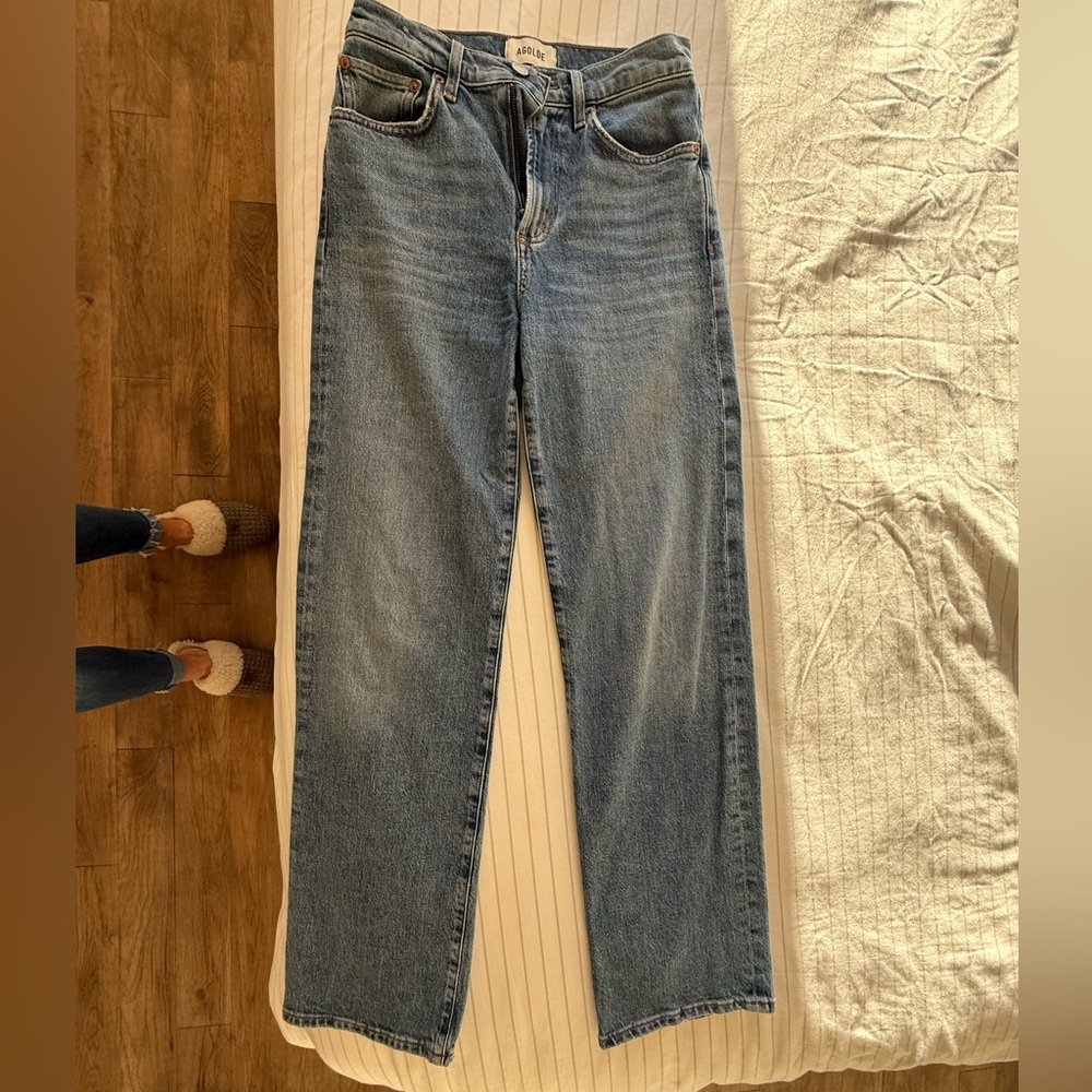 Agolde Harper Mid Rise Relaxed Straight Jean in Flash - size 23 - Picture 6 of 15